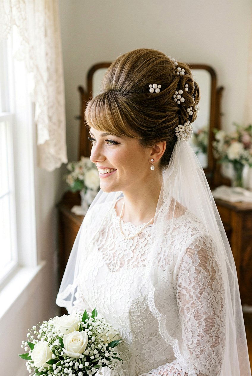 Vintage 60s Beehive Wedding Updo - 20 60s beehive hairstyle - 20 60s beehive hairstyle