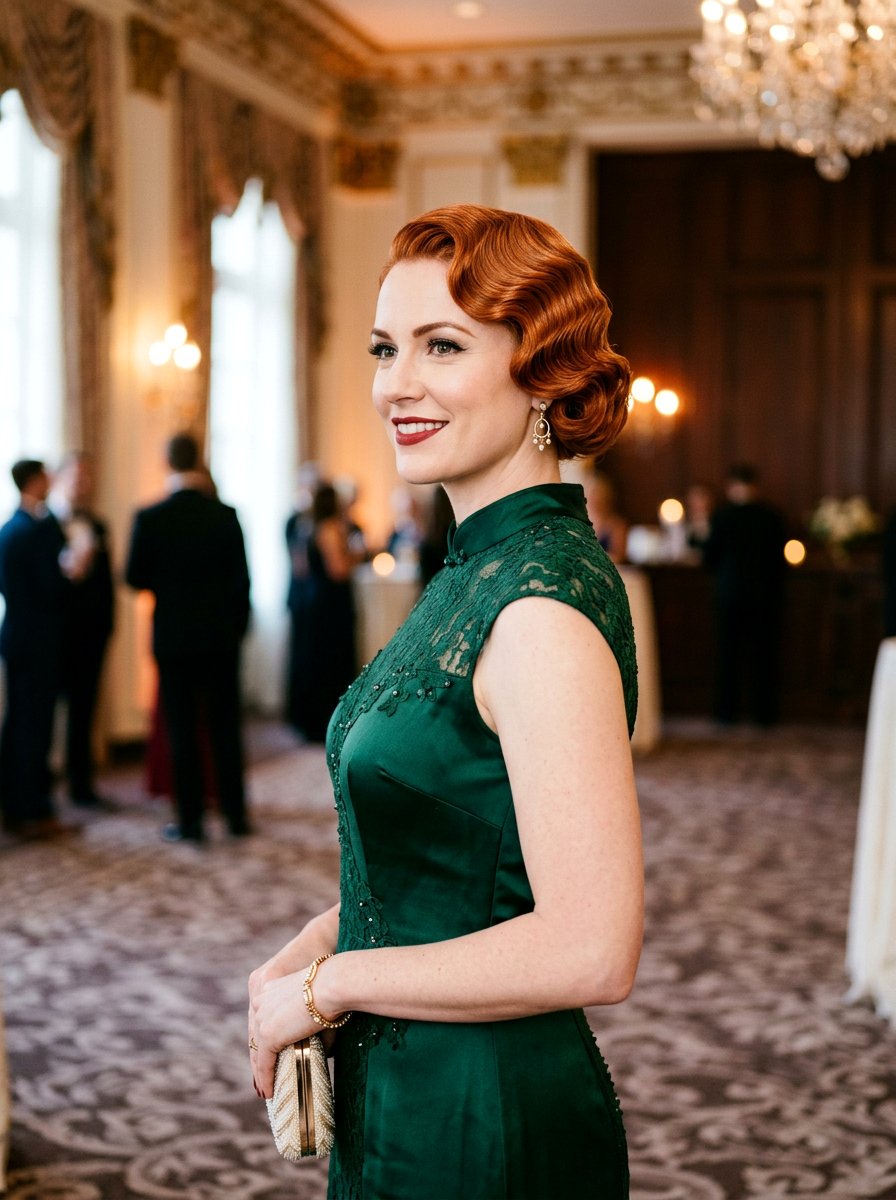 Vintage Copper Finger Waves - 20 trendy copper hair color 2026 - 20 trendy copper hair color 2026