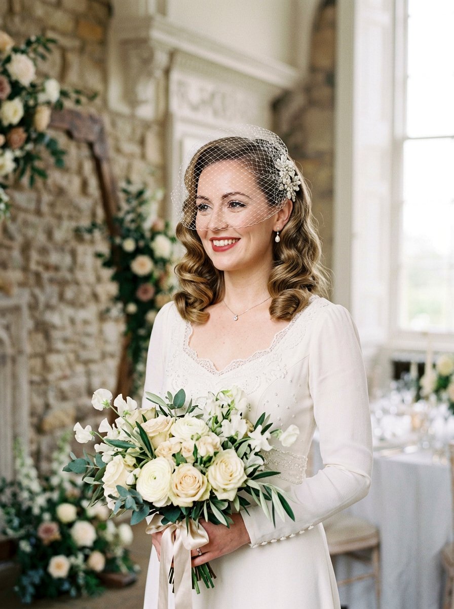 Vintage Curls Shoulder Length Wedding Hair - 20 wedding hairstyles for shoulder length hair - 20 wedding hairstyles for shoulder length hair