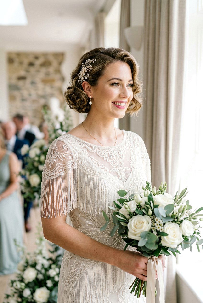 Vintage Faux Bob Bridal Hairstyle - 20 bridal hairstyle for vintage themed wedding - 20 bridal hairstyle for vintage themed wedding