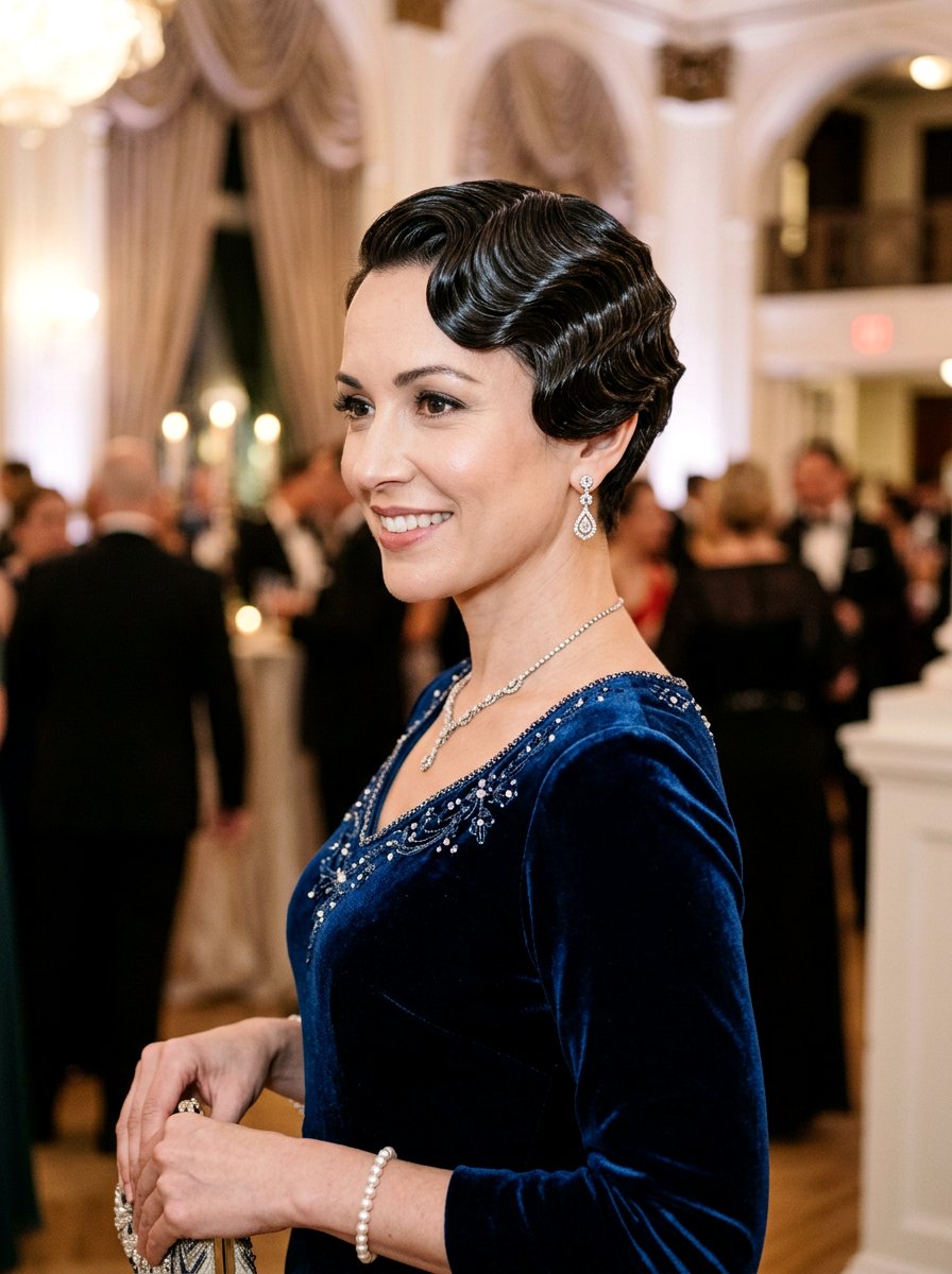 Vintage Finger Wave Pixie - 20 easy pixie styling ideas for women - 20 easy pixie styling ideas for women