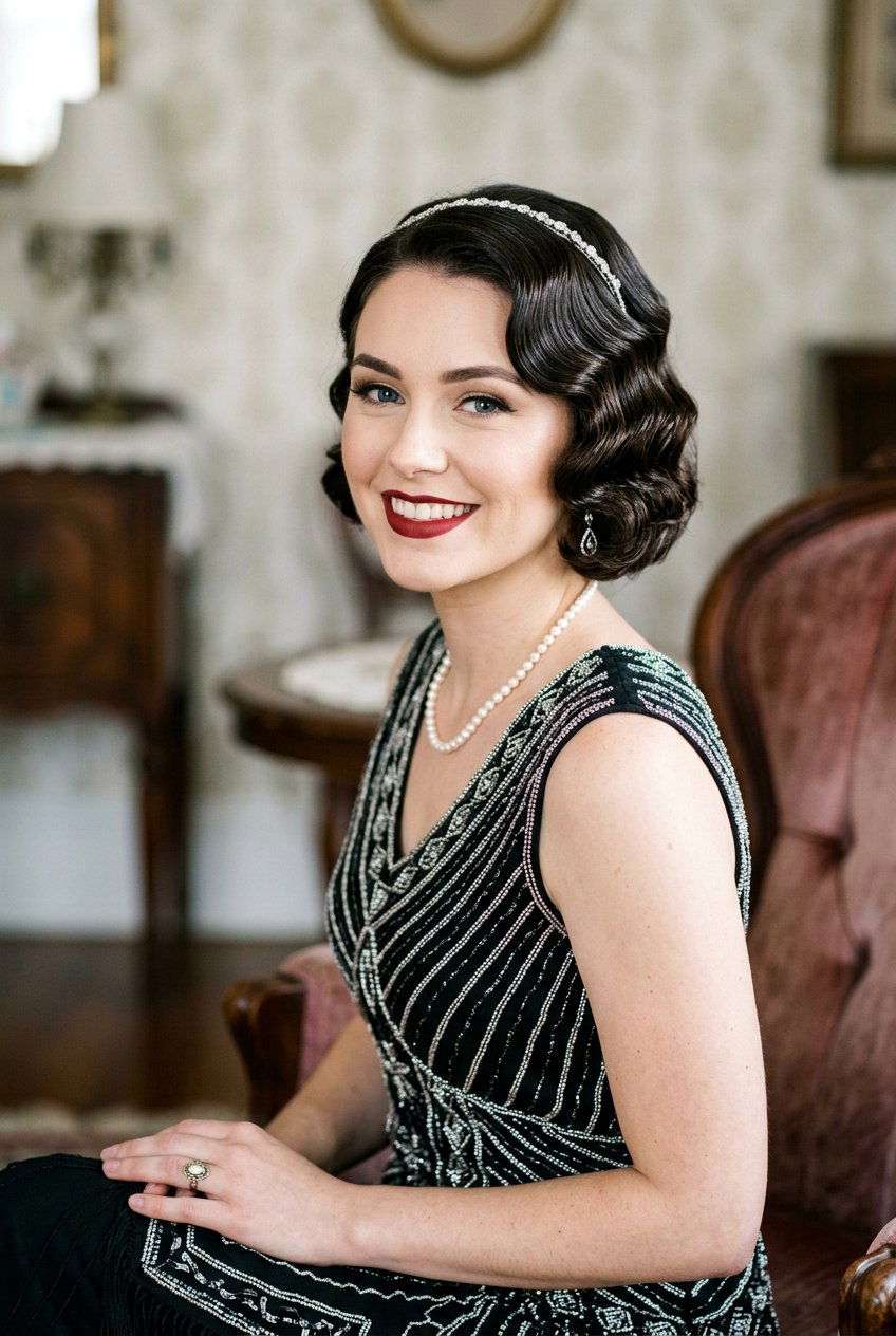 Vintage Finger Waves - 20 wedding guest hairstyles for short hair - 20 wedding guest hairstyles for short hair