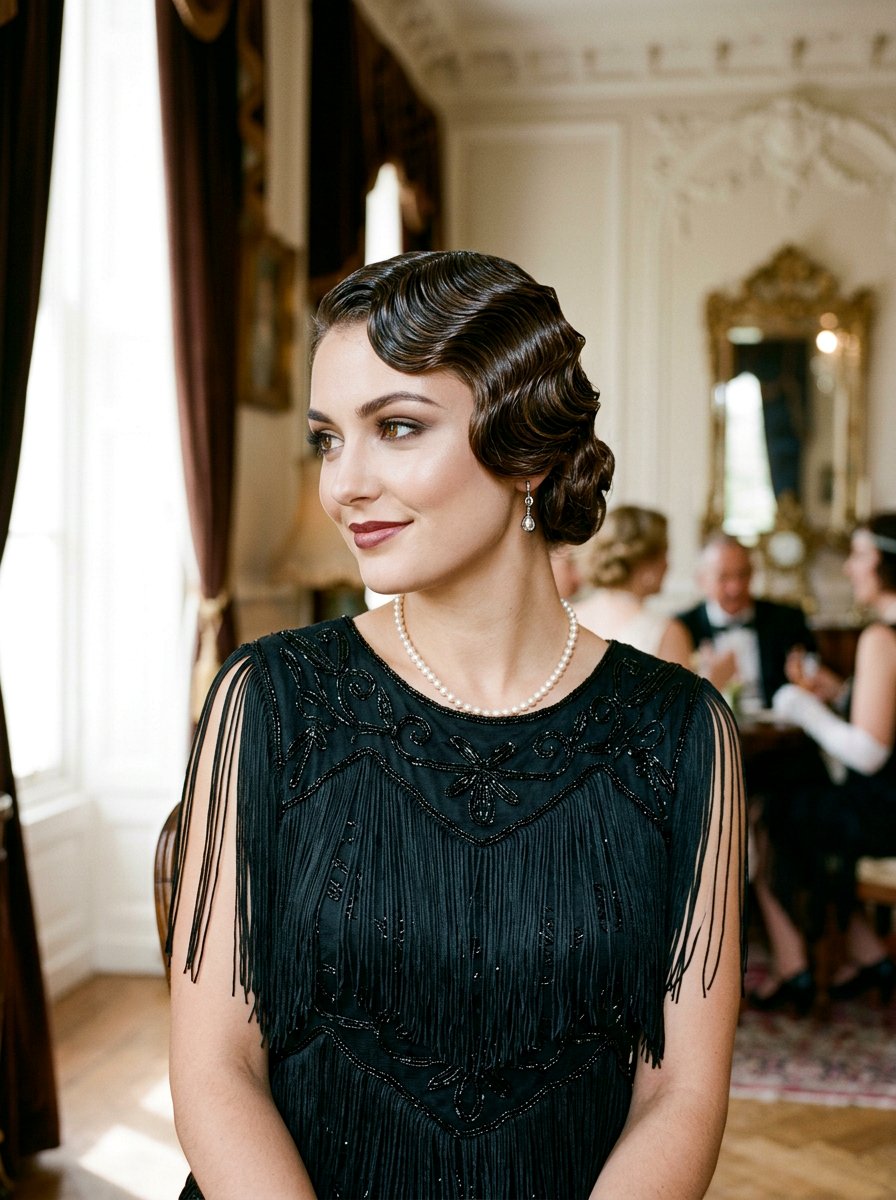 Vintage Finger Waves - 20 vacation hairstyle for cruise nights - 20 vacation hairstyle for cruise nights