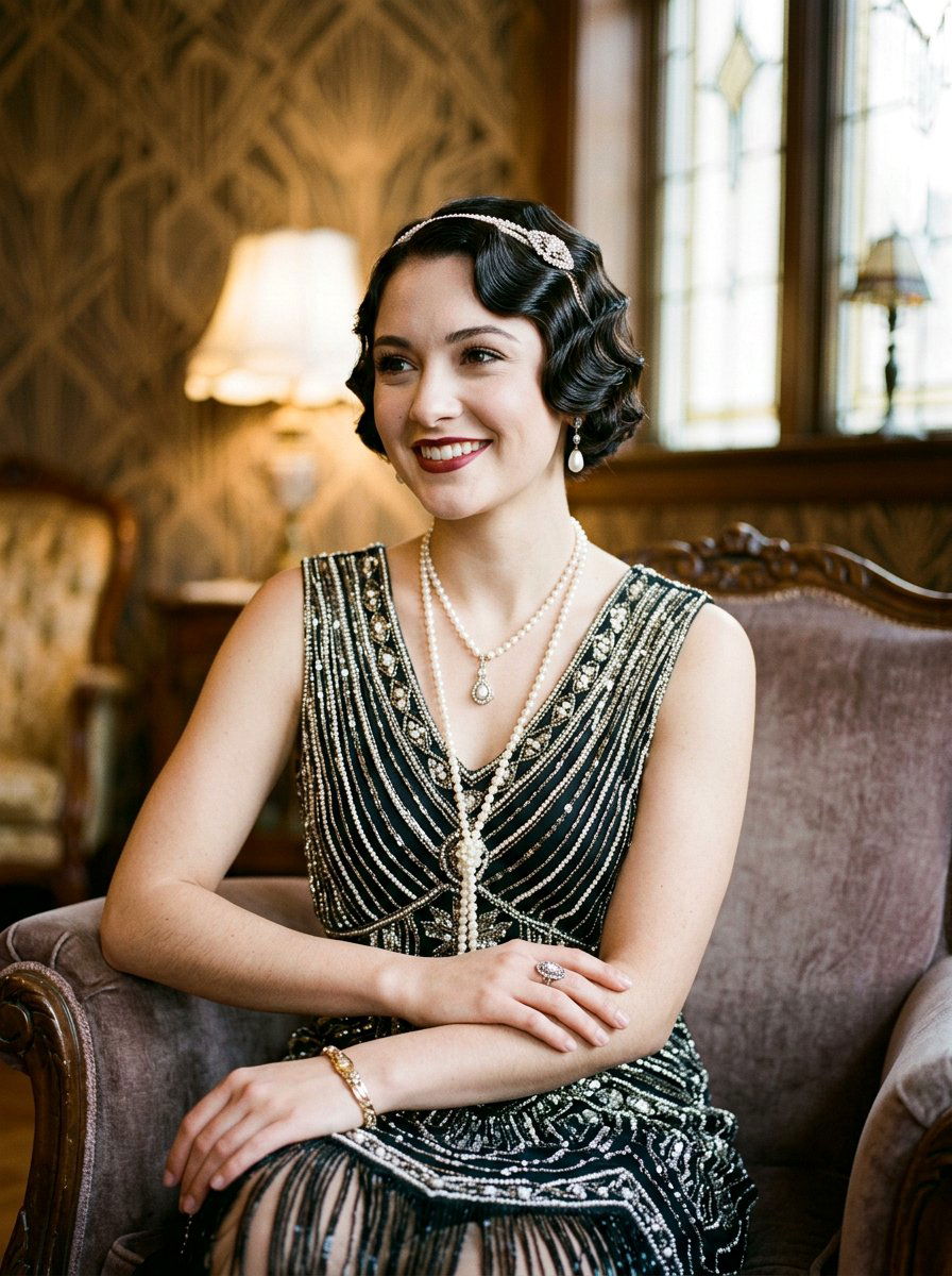 Vintage Finger Waves - 20 glamorous prom hairstyle ideas - 20 glamorous prom hairstyle ideas