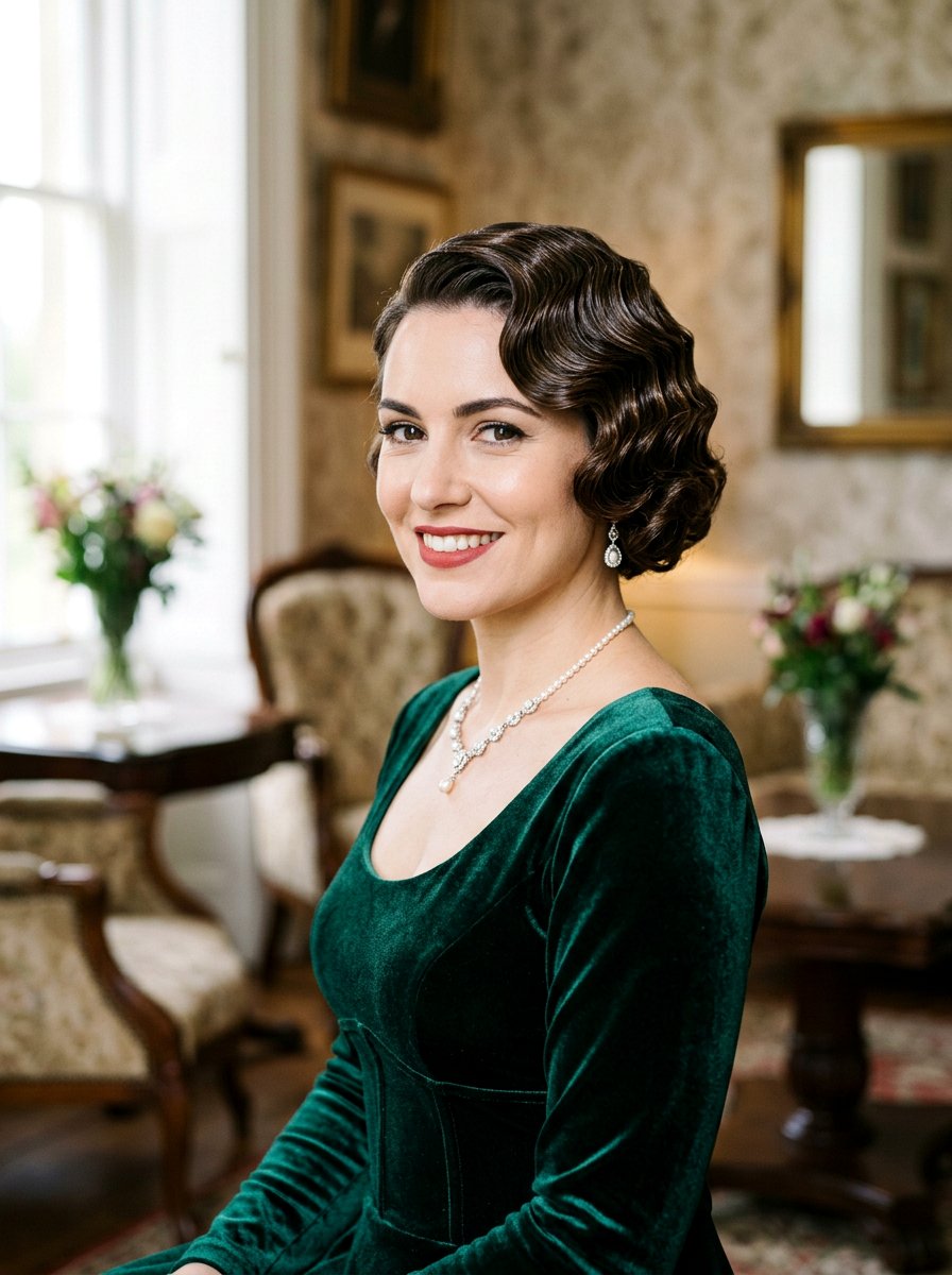 Vintage Finger Waves Bob - 20 date night hairstyle for shoulder length bob - 20 date night hairstyle for shoulder length bob