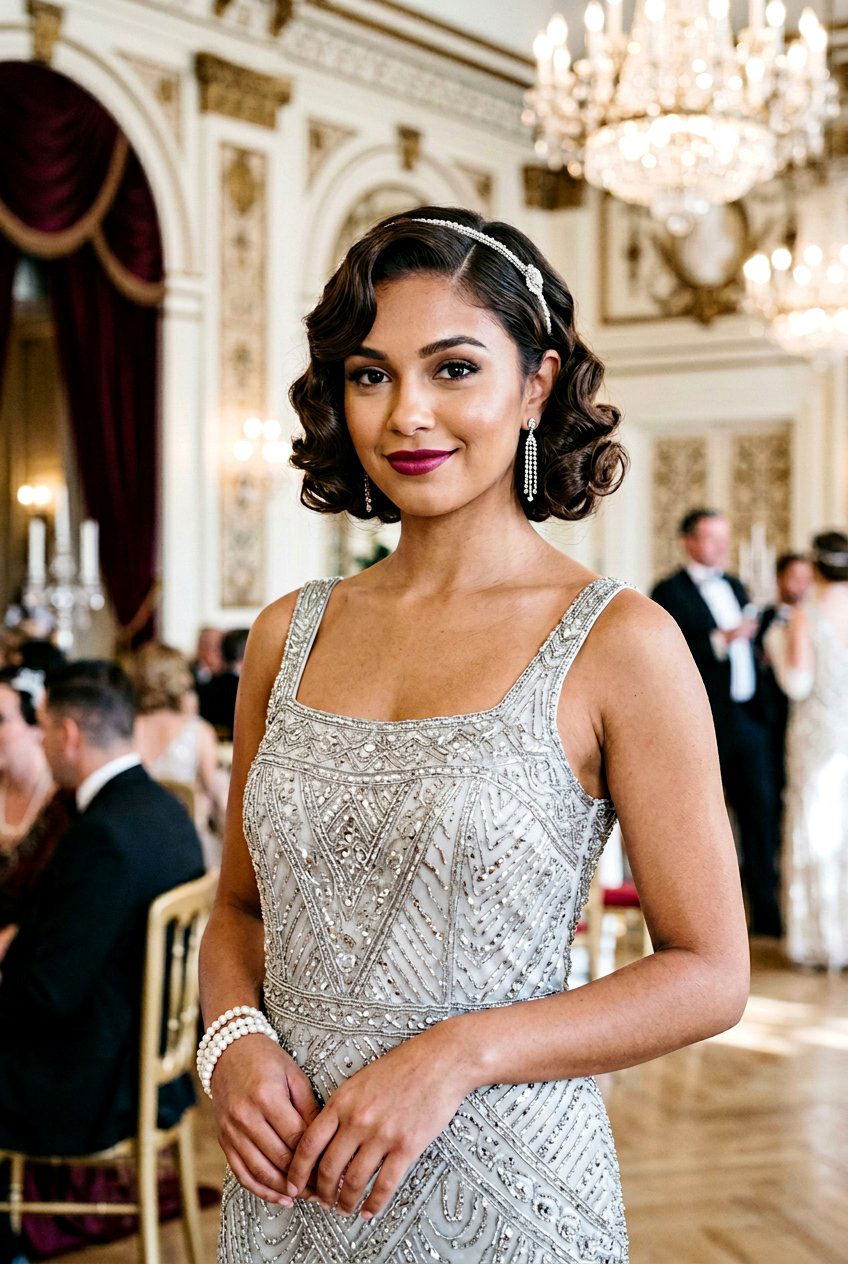 Vintage Finger Waves Side Sweep - 20 prom hairstyle with side swept waves - 20 prom hairstyle with side swept waves