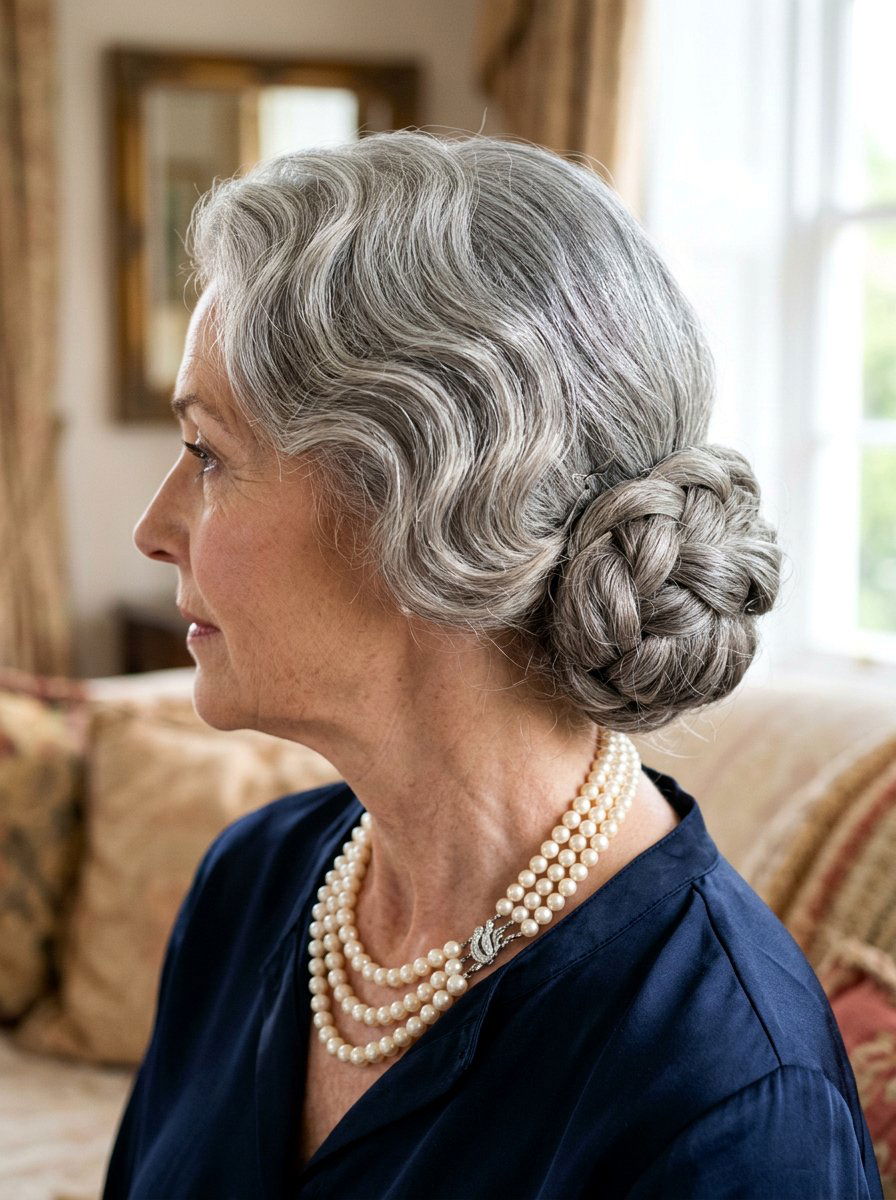 Vintage Gray Chignon - 20 elegant gray chignon hairstyle - 20 elegant gray chignon hairstyle