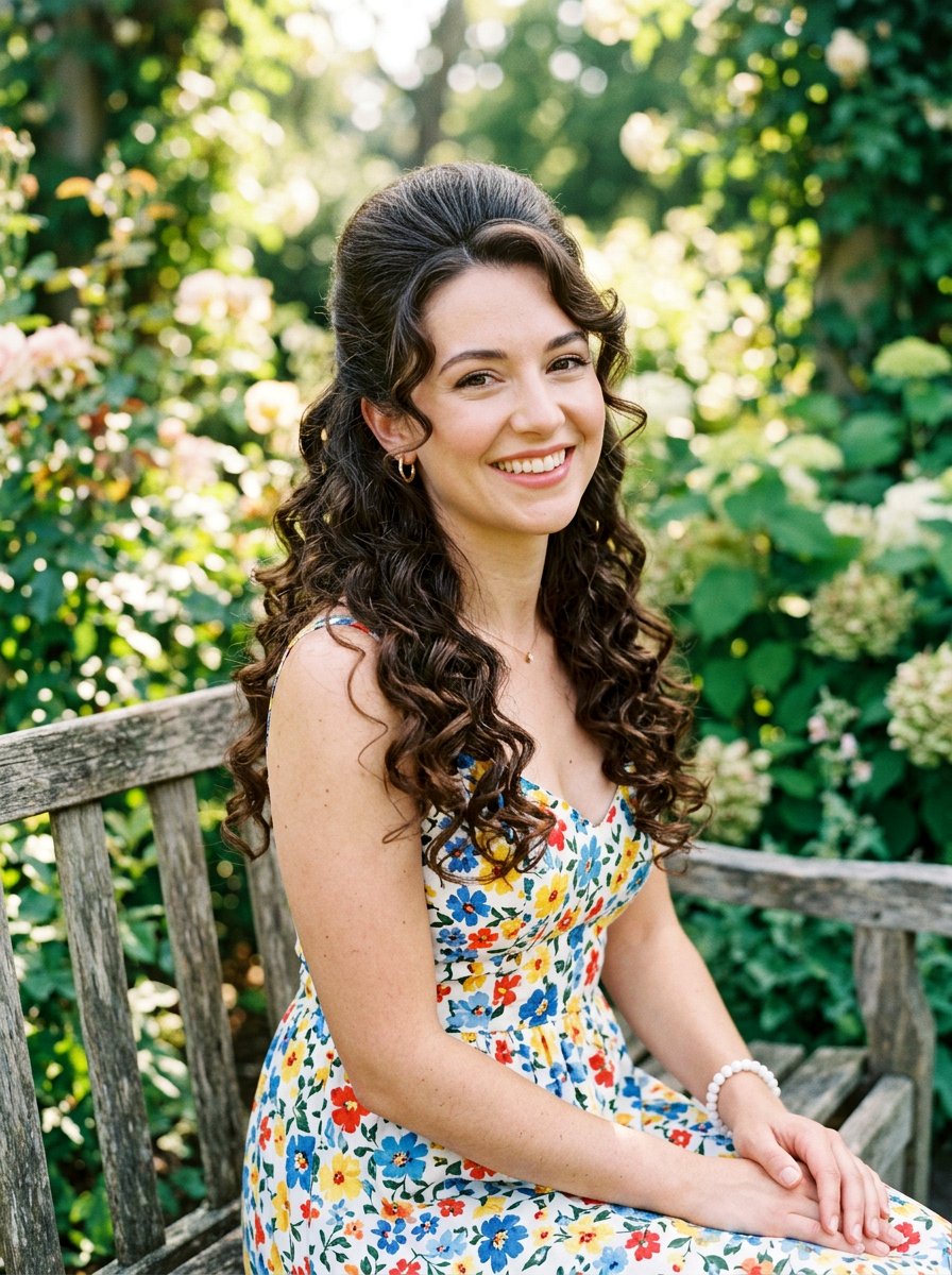 Vintage Half Up Half Down Curls - 20 glamorous old hollywood hair ideas - 20 glamorous old hollywood hair ideas