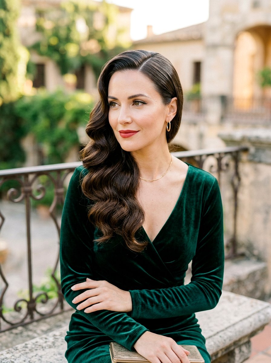 Vintage Hollywood Curly Waves - 20 date night hairstyle with romantic curls - 20 date night hairstyle with romantic curls