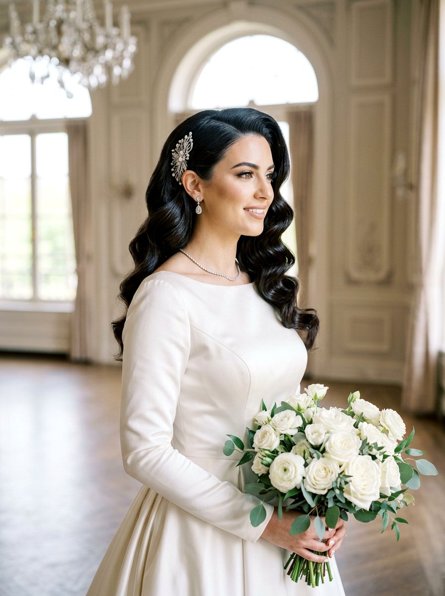 Vintage Hollywood Wave Bridal Hairstyle - 20 glamorous bridal hairstyle ideas - 20 glamorous bridal hairstyle ideas