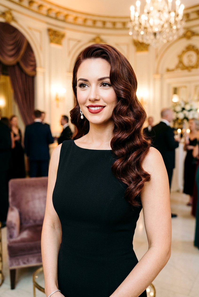 Vintage Hollywood Waves - 20 mom polished date night hairstyle - 20 mom polished date night hairstyle