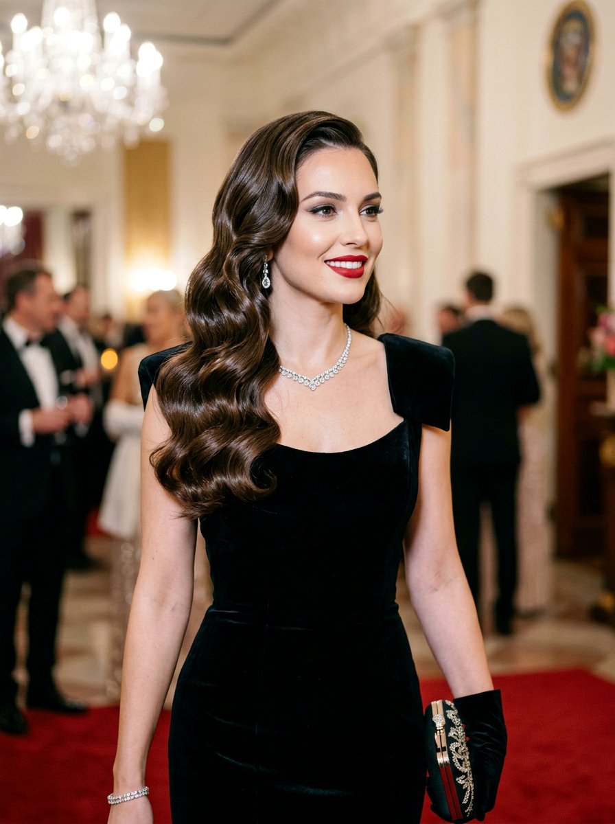 Vintage Hollywood Waves - 20 soft glam hairstyle for moms - 20 soft glam hairstyle for moms