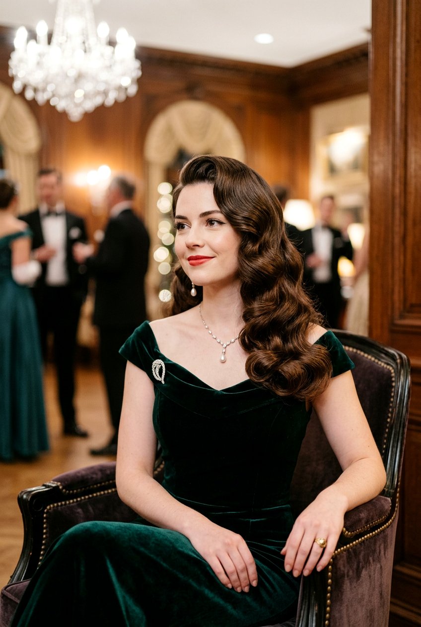 Vintage Hollywood Waves - 20 best date night hairstyle ideas - 20 best date night hairstyle ideas