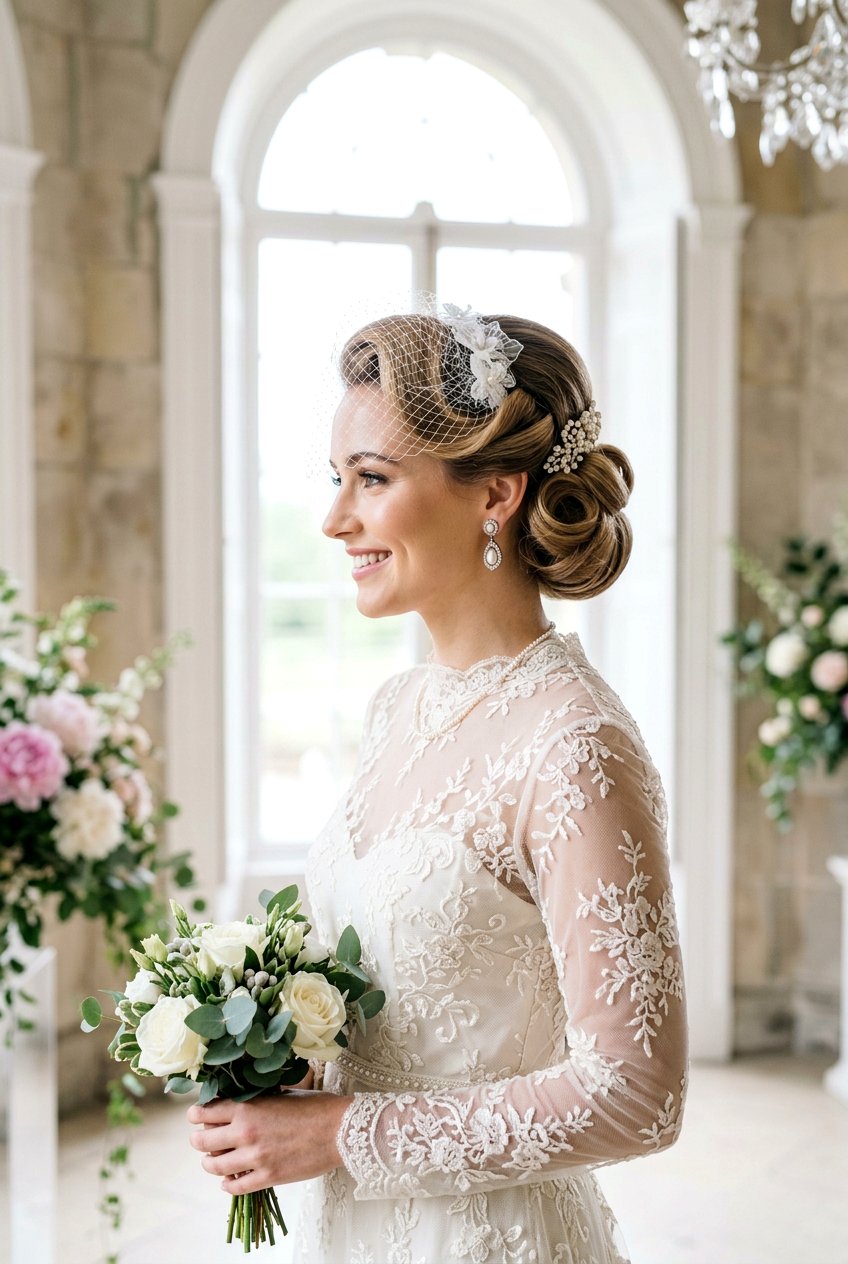 Vintage Inspired Bridal Updo - 20 romantic bridal updo - 20 romantic bridal updo