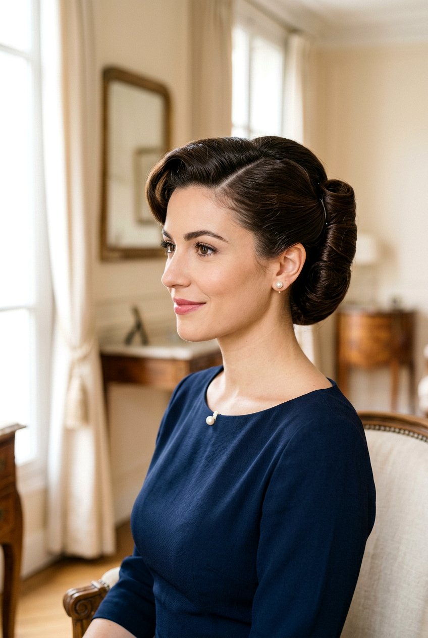 Vintage Inspired French Roll - 20 elegant french roll hairstyle - 20 elegant french roll hairstyle