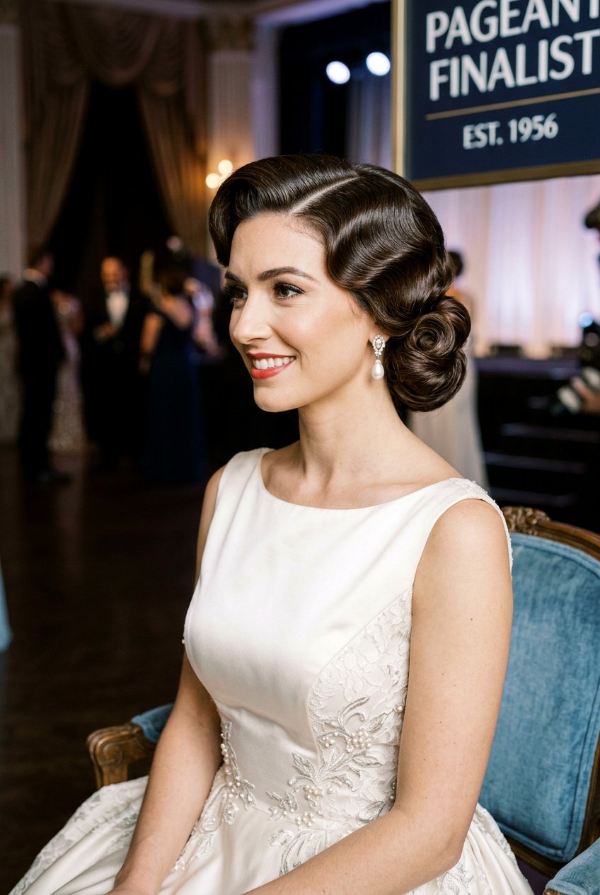 Vintage Inspired Pageant Updo - 20 pageant updo hairstyles - 20 pageant updo hairstyles