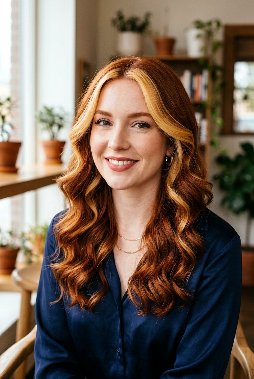 Vintage Red Hair with Blonde Money Piece - 20 red hair with blonde money piece - 20 red hair with blonde money piece