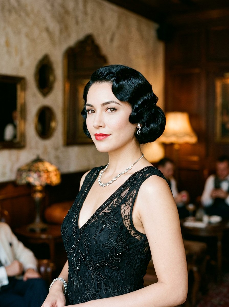 Vintage Side Part Bob - 20 red carpet bob with side part - 20 red carpet bob with side part