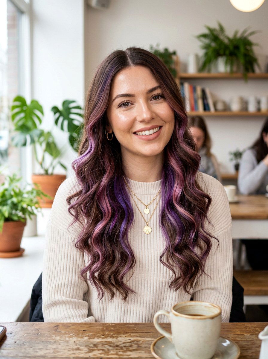 Violet And Pink Peekaboo Highlights Together - 20 violet peekaboo highlights - 20 violet peekaboo highlights