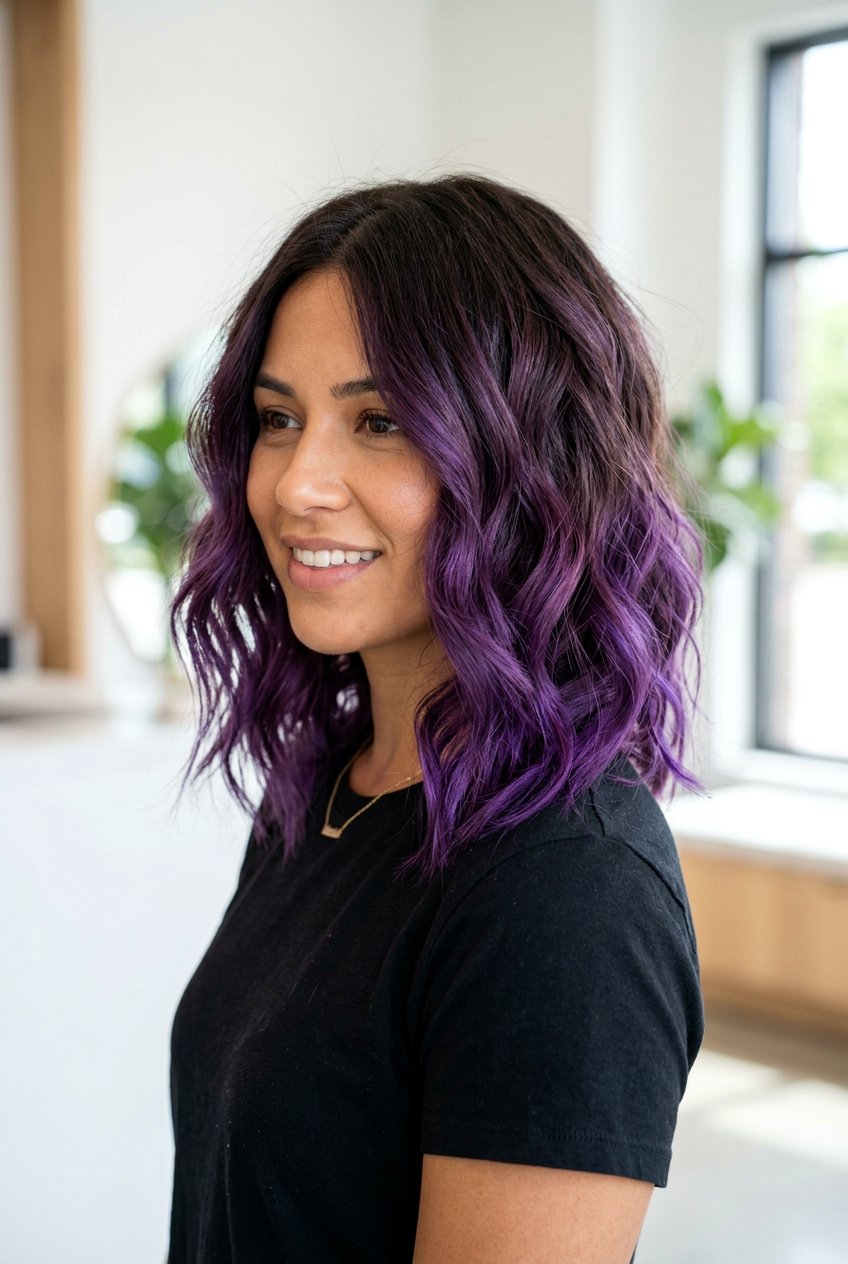 Violet Balayage Lob Haircut - 20 violet balayage hair color - 20 violet balayage hair color