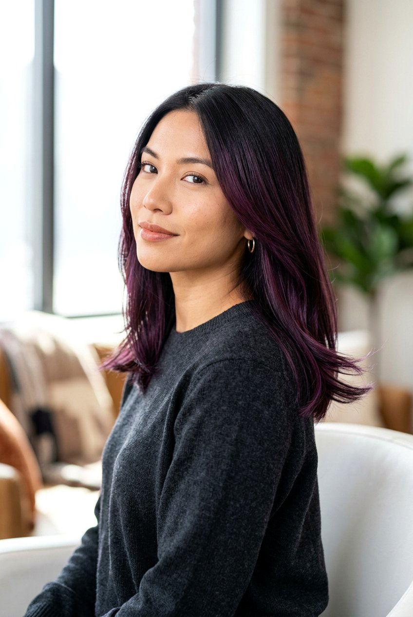 Violet Balayage On Black Hair - 20 violet balayage hair color - 20 violet balayage hair color