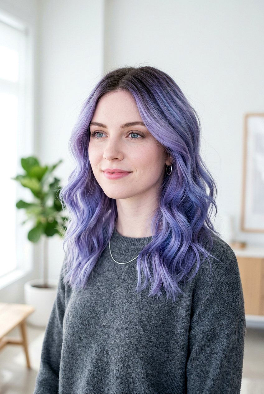 Violet Balayage On Cool Skin Tone - 20 violet balayage hair color - 20 violet balayage hair color