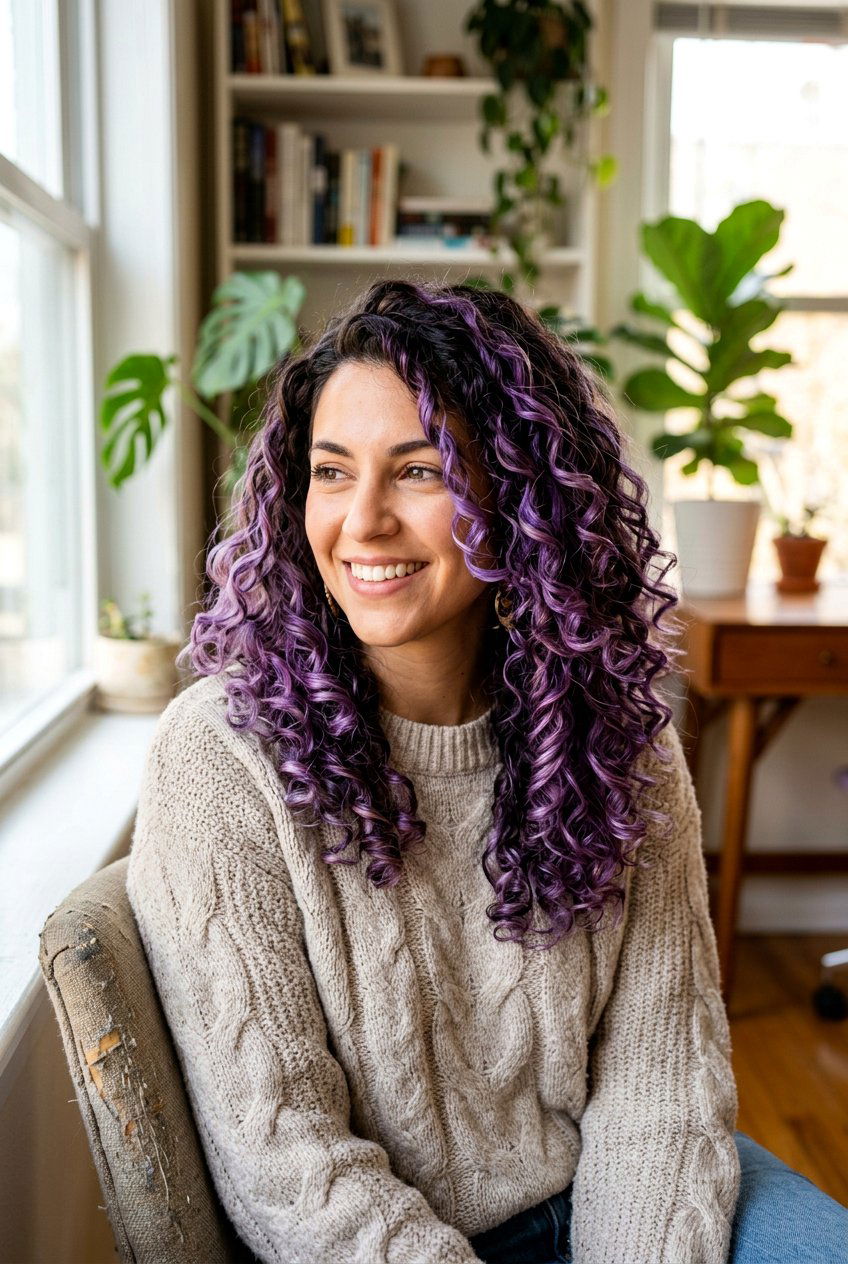 Violet Balayage On Curly Hair - 20 violet balayage hair color - 20 violet balayage hair color