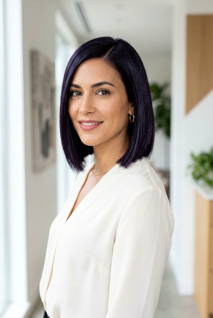 Violet Black Bob Haircut - 20 violet black hair color - 20 violet black hair color