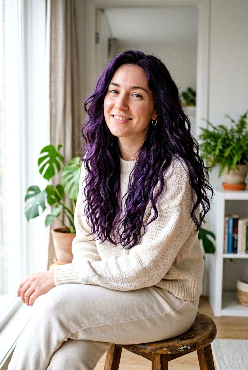 Violet Black Hair Color for Long Waves - 20 violet black hair color - 20 violet black hair color