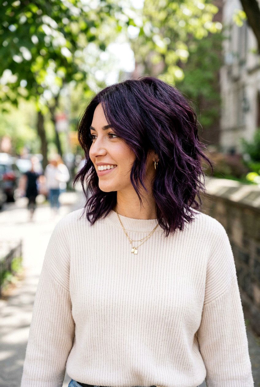 Violet Black Hair Color for Short Layered Cuts - 20 violet black hair color - 20 violet black hair color
