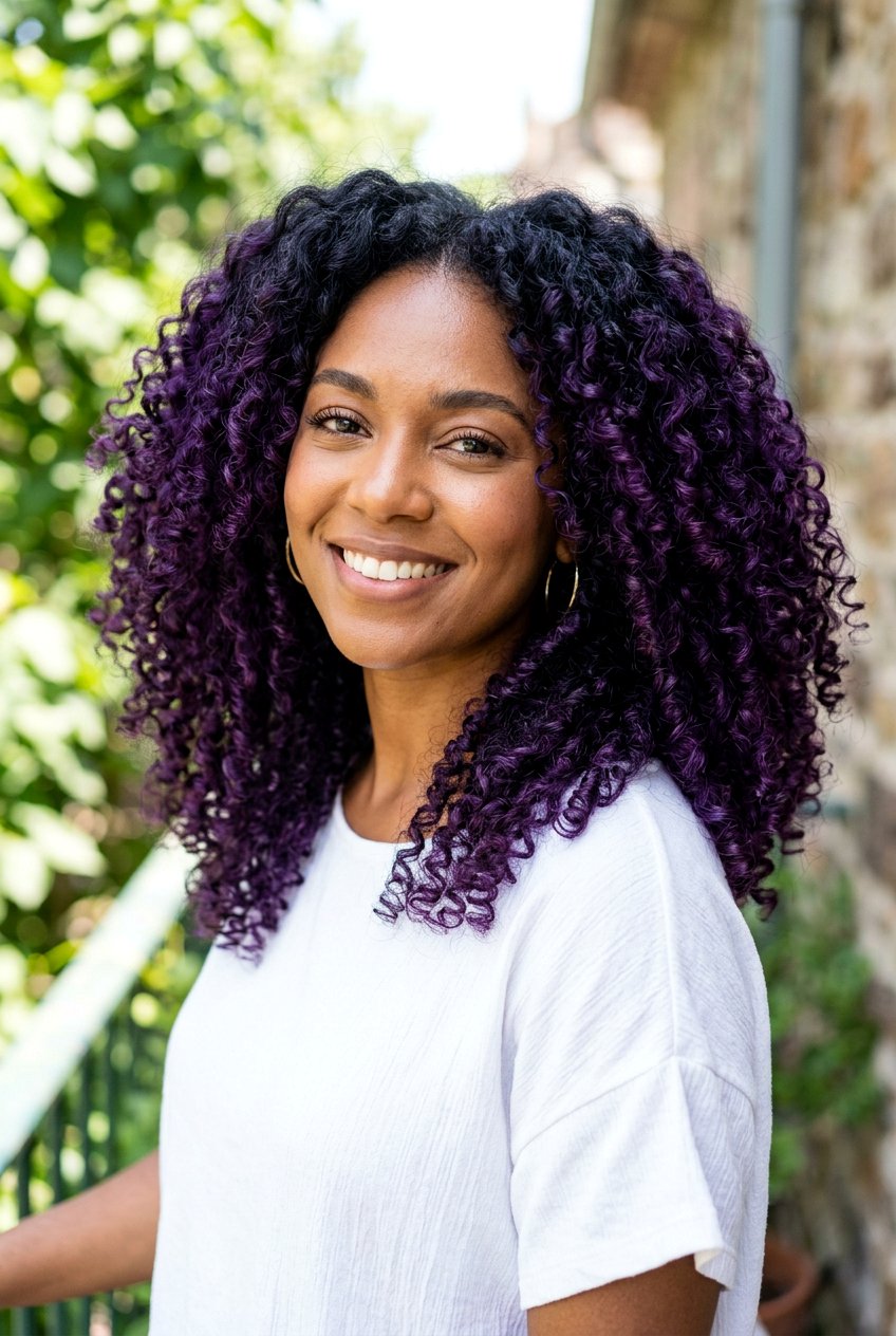 Violet Black Hair on Natural Curls - 20 violet black hair color - 20 violet black hair color