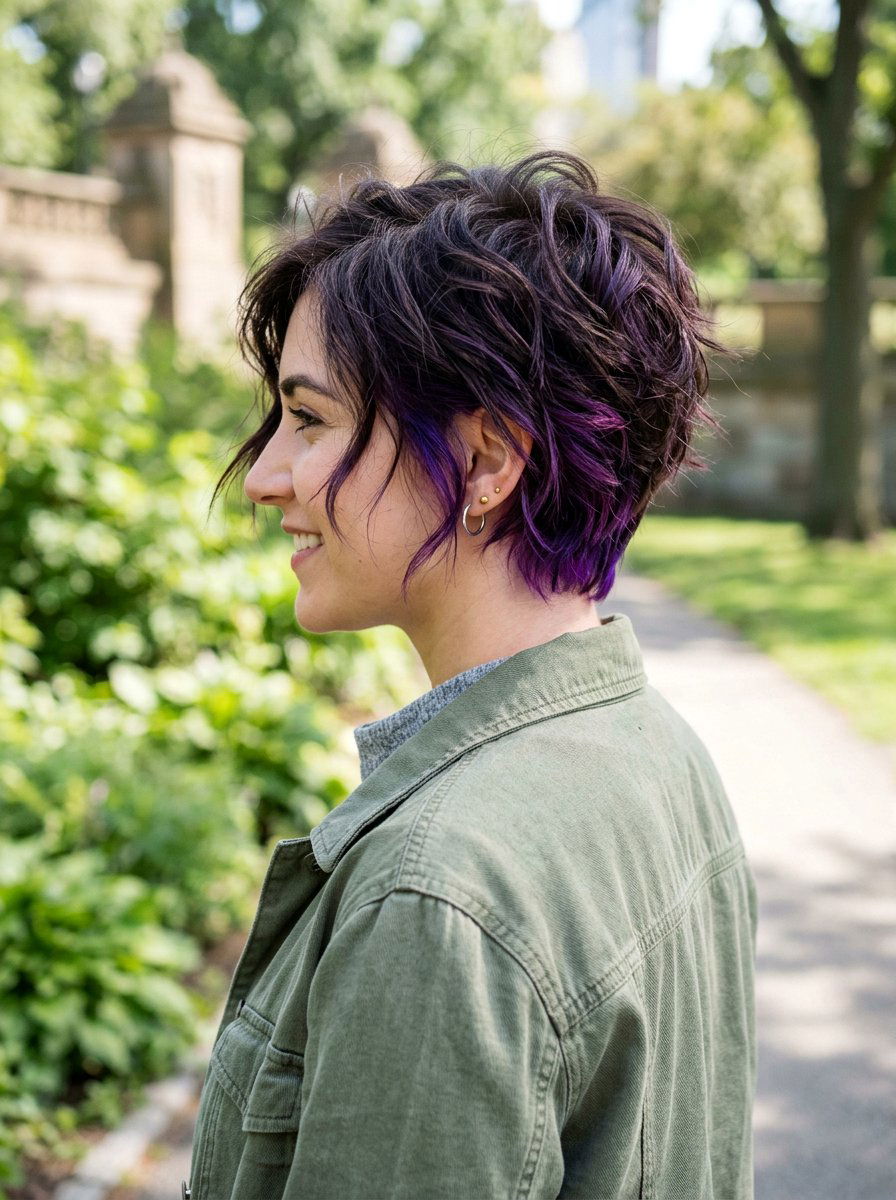 Violet Peekaboo Highlights For Short Hair - 20 violet peekaboo highlights - 20 violet peekaboo highlights