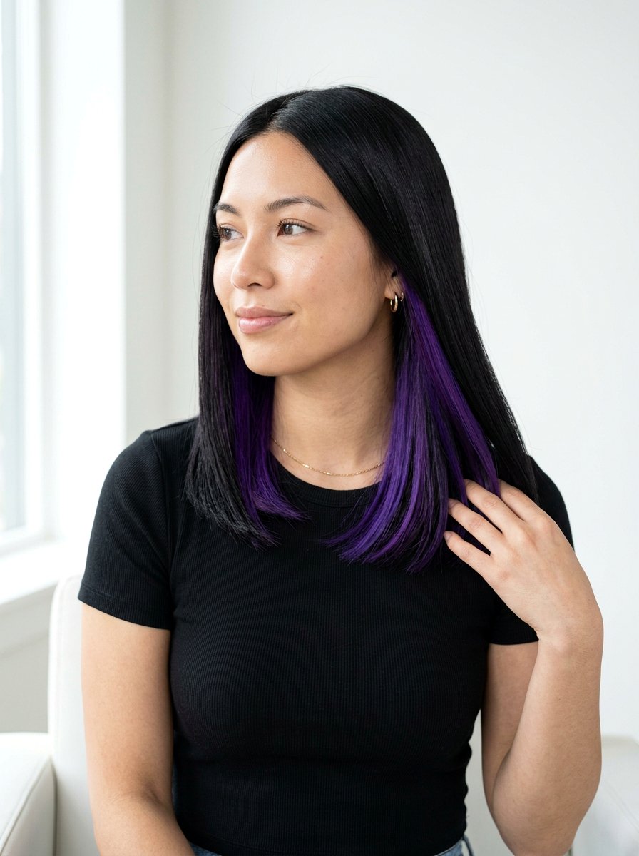 Violet Peekaboo Highlights On Black Hair - 20 violet peekaboo highlights - 20 violet peekaboo highlights