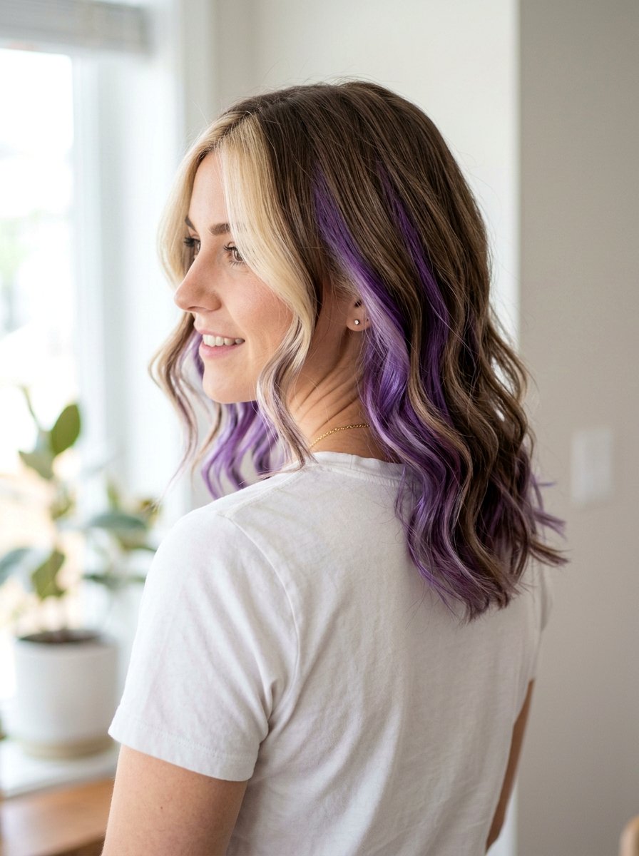 Violet Peekaboo Highlights With Money Piece - 20 violet peekaboo highlights - 20 violet peekaboo highlights