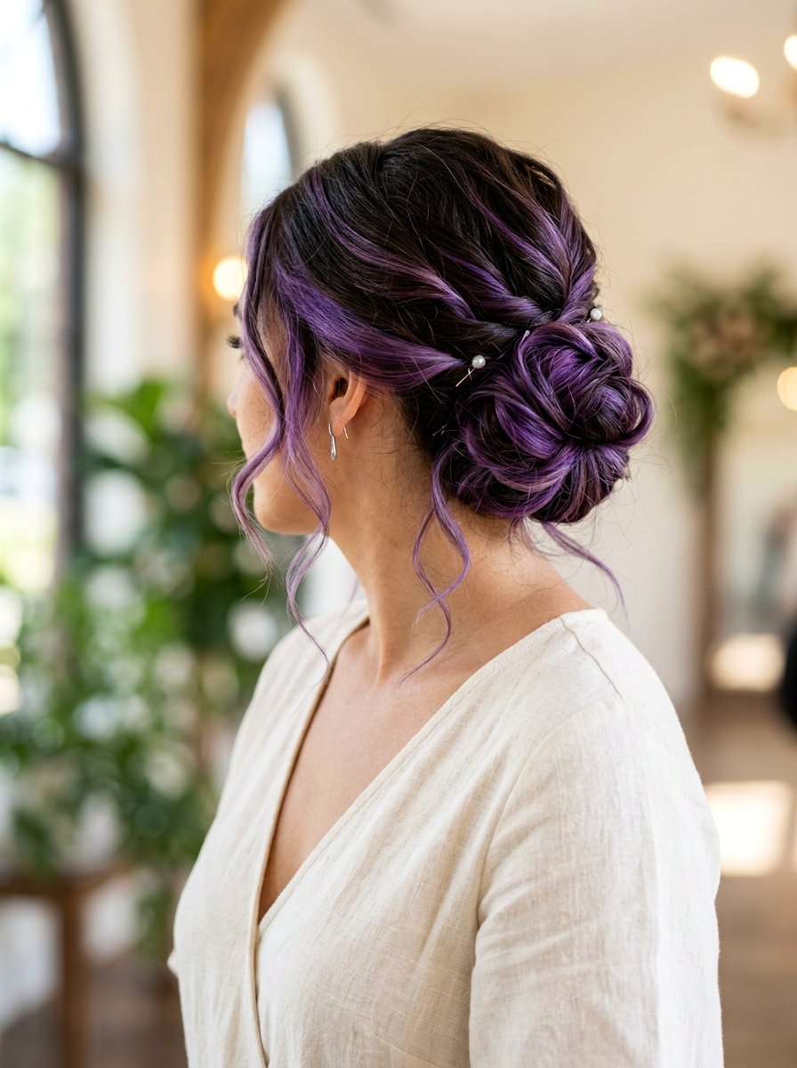 Violet Peekaboo Highlights With Updos - 20 violet peekaboo highlights - 20 violet peekaboo highlights