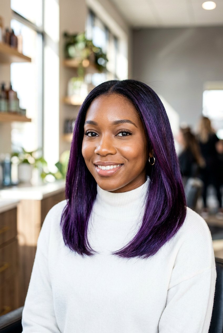 Violet Plum Balayage For Black Hair - 20 plum balayage for black hair women - 20 plum balayage for black hair women