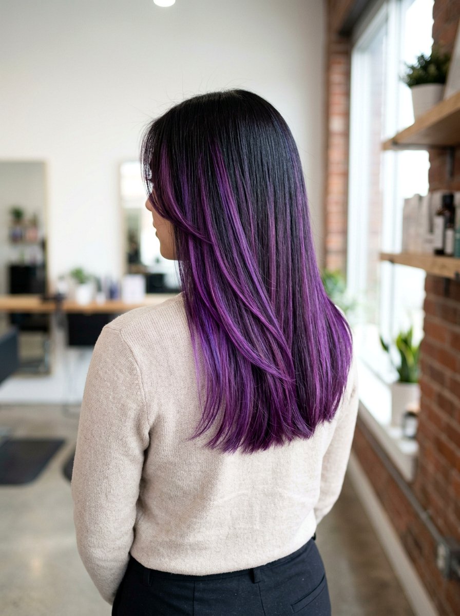 Violet Plum Balayage On Dark Hair - 20 plum red balayage on dark hair - 20 plum red balayage on dark hair