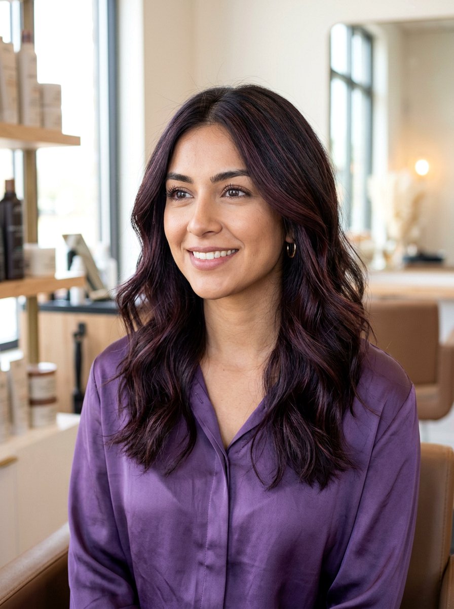 Violet Red Babylights On Dark Brown Hair - 20 red babylights for dark brunette hair - 20 red babylights for dark brunette hair