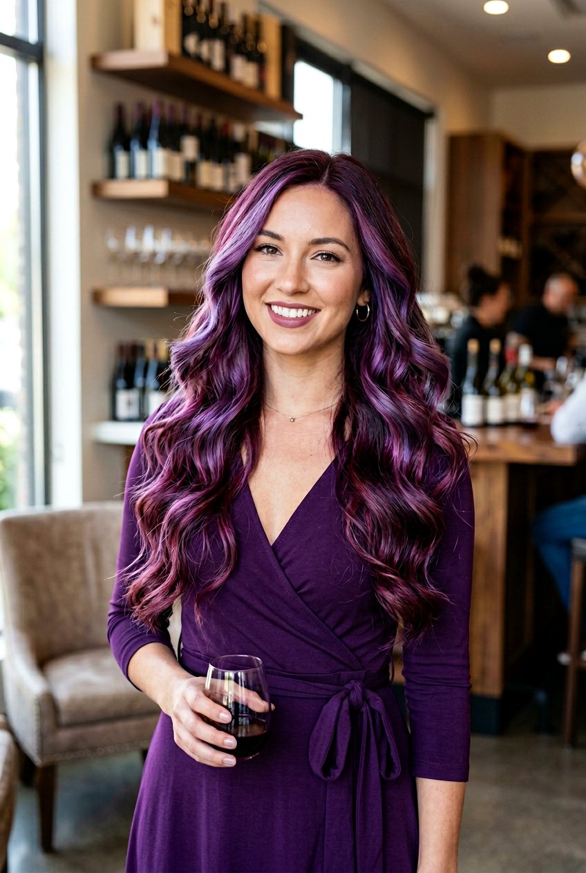 Violet Tinged Burgundy Wine Balayage - 20 burgundy wine balayage - 20 burgundy wine balayage
