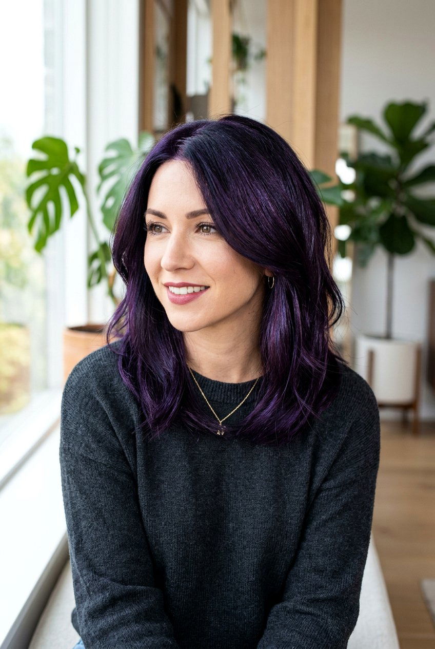 Violet black hair - 20 natural black hair color ideas - 20 natural black hair color ideas