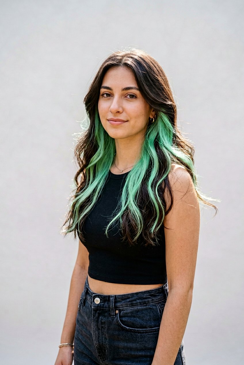 Vivid Mint Green Peekaboo Highlights - 20 mint peekaboo highlights - 20 mint peekaboo highlights