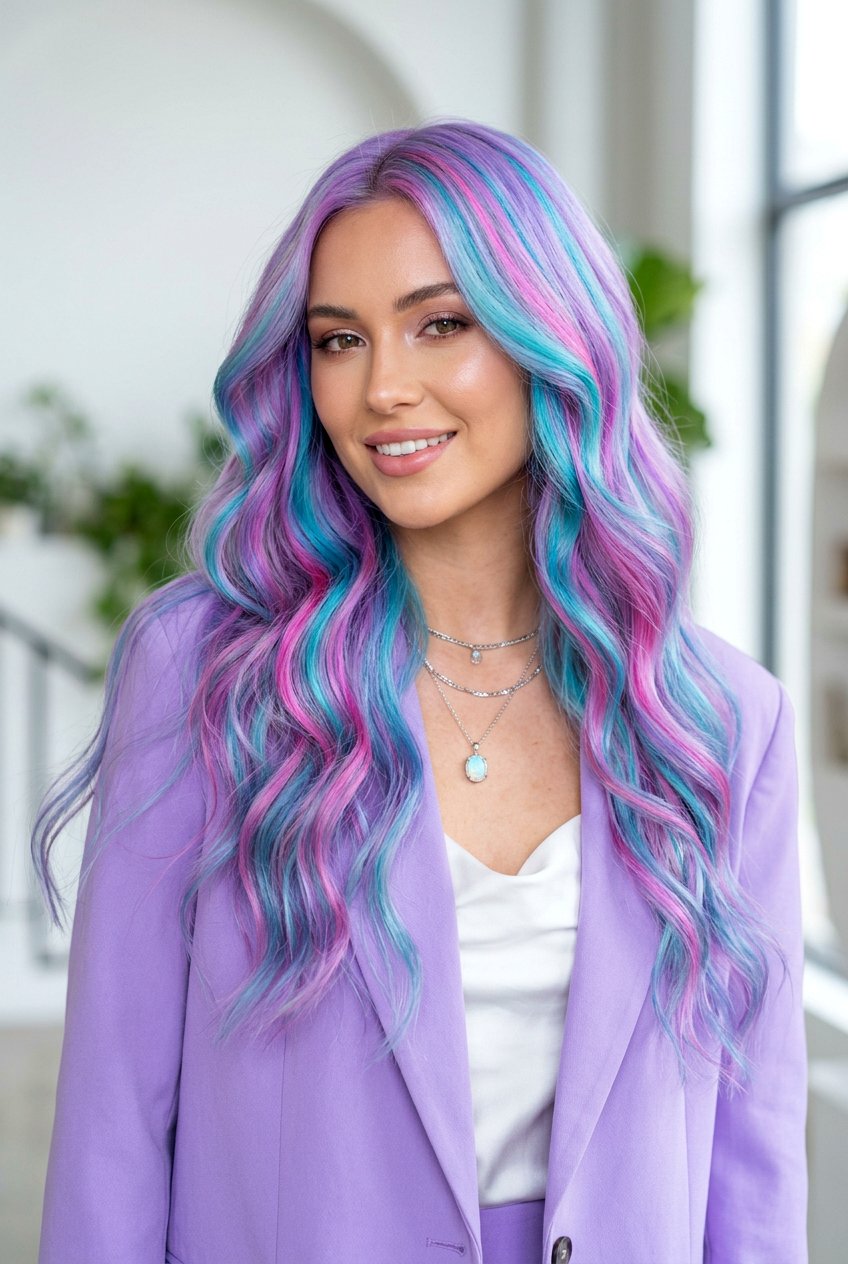 Vivid Opal Hair Color with Holographic Sheen - 20 opal hair color ideas - 20 opal hair color ideas