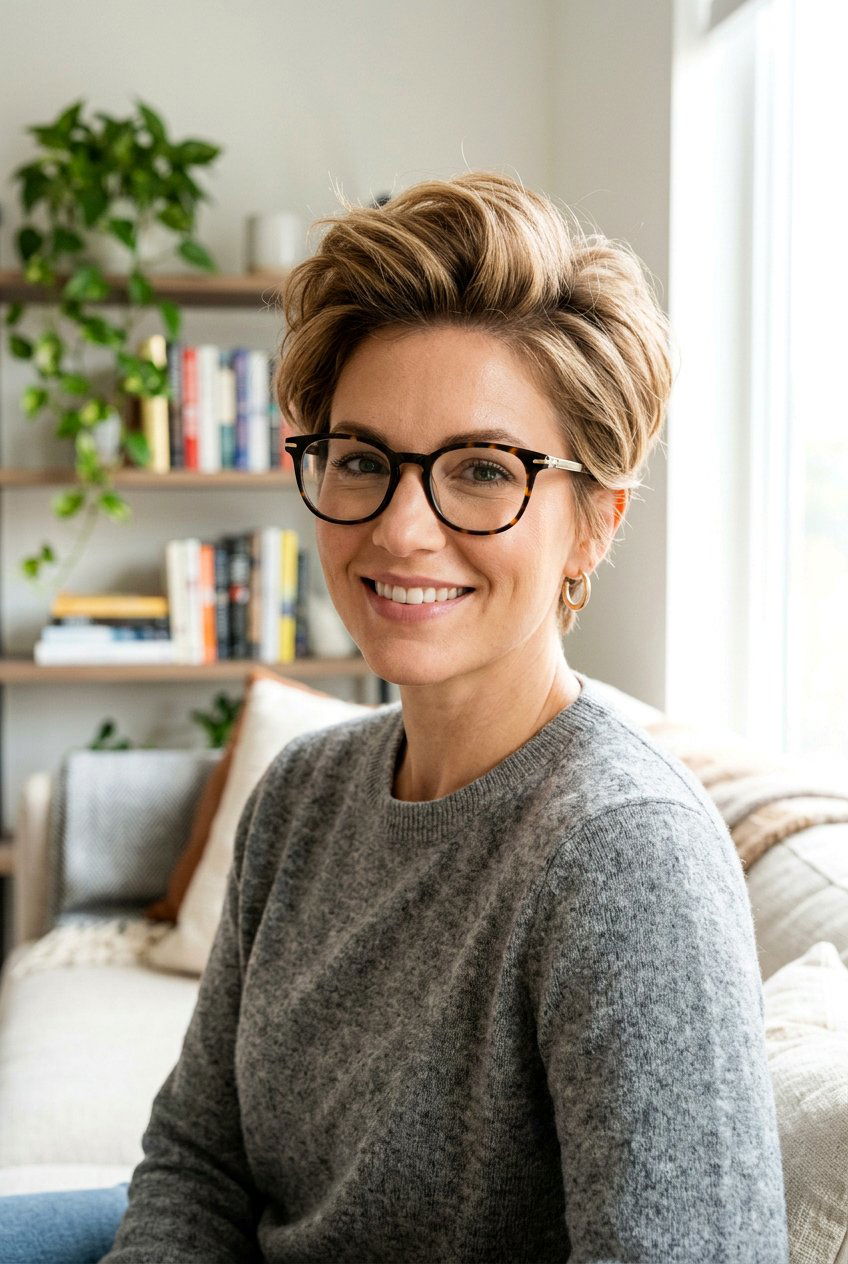 Volume Boosted Pixie Cut - 20 office pixie with long bangs - 20 office pixie with long bangs