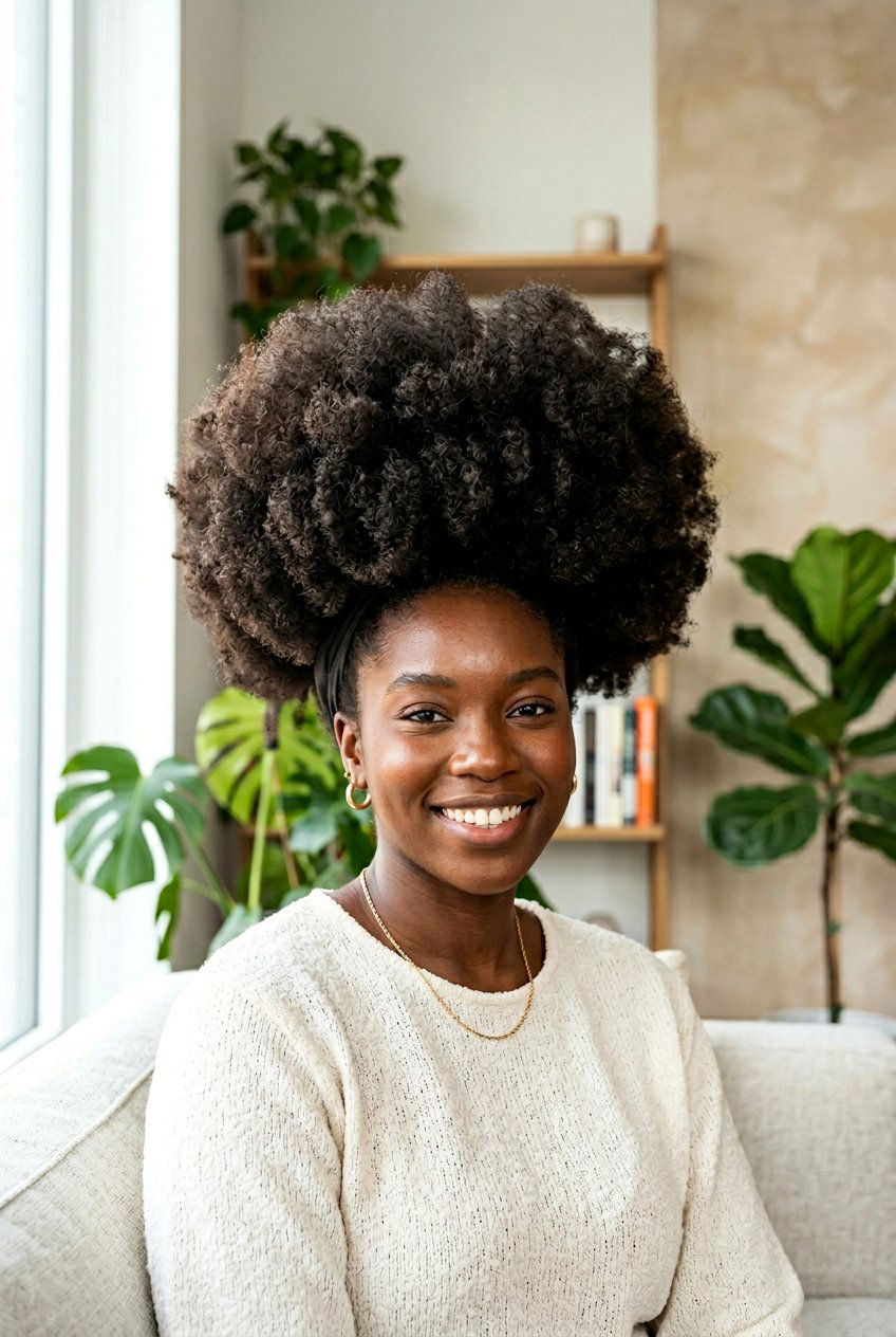Voluminous Afro Natural Puff - 20 black women natural puff ideas - 20 black women natural puff ideas