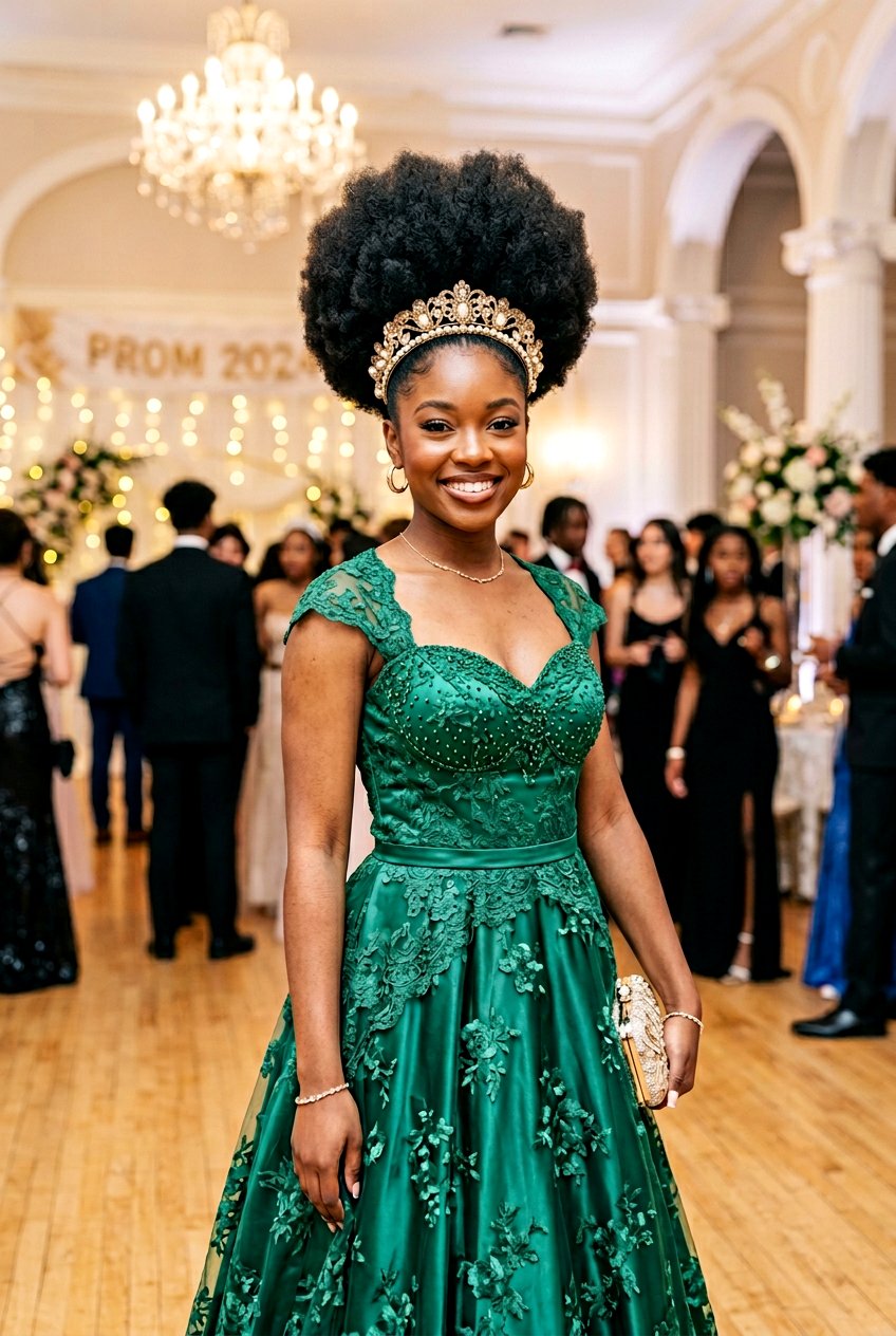 Voluminous Afro Puff - 20 black women prom hairstyle ideas - 20 black women prom hairstyle ideas