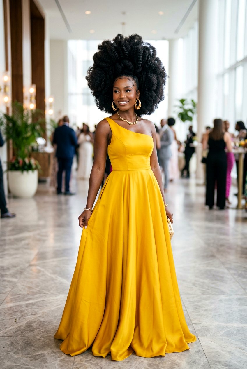 Voluminous Afro Updo - 20 best graduation hairstyle ideas - 20 best graduation hairstyle ideas