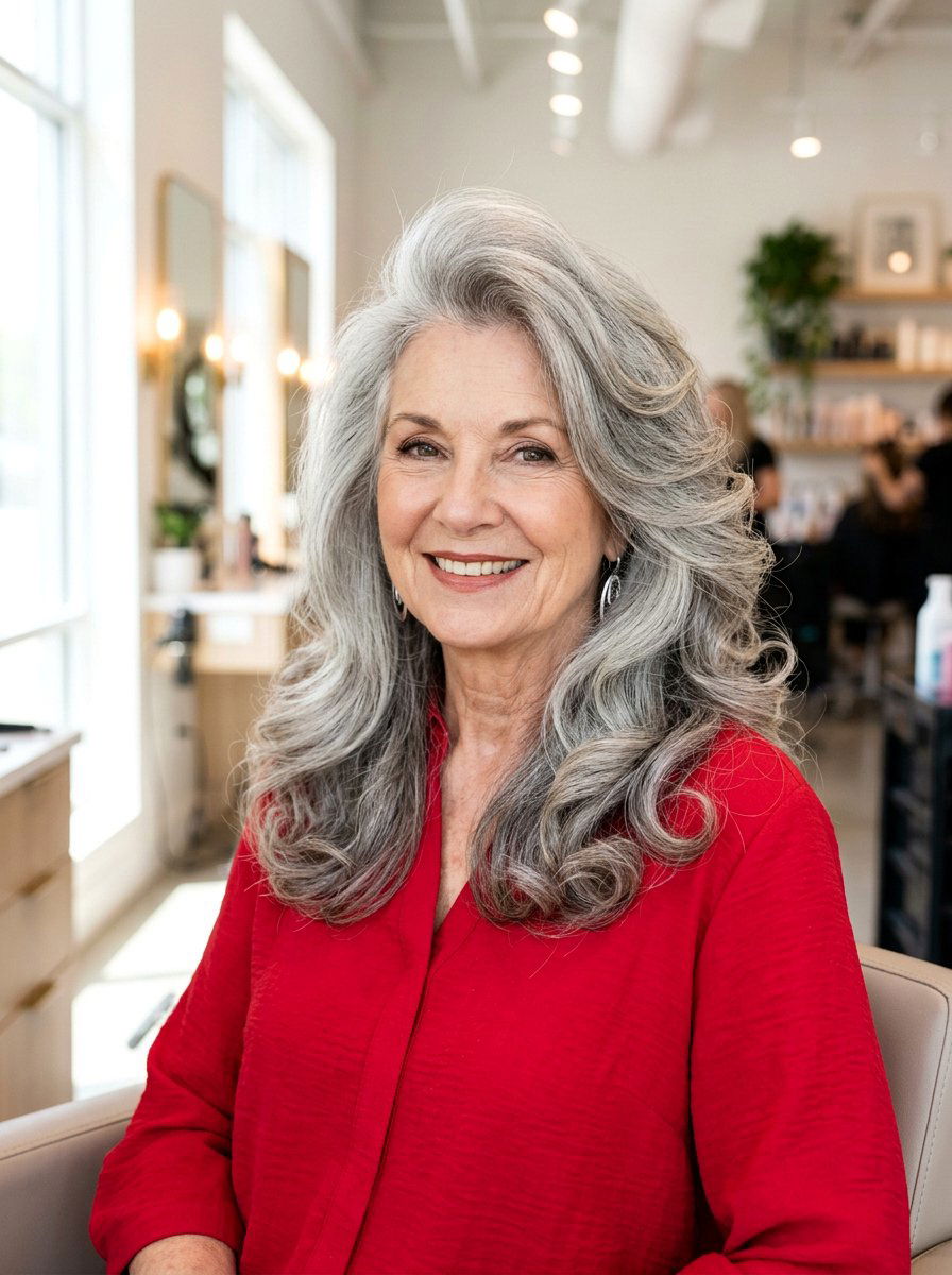 Voluminous Blowout - 20 older women office hair ideas - 20 older women office hair ideas