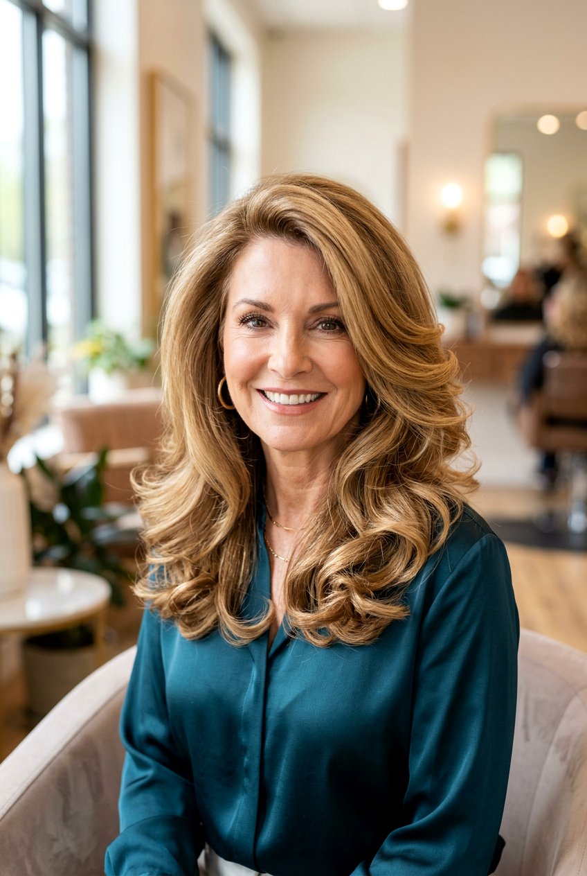 Voluminous Blowout - 20 classy wedding guest hairstyles for women over 50 - 20 classy wedding guest hairstyles for women over 50