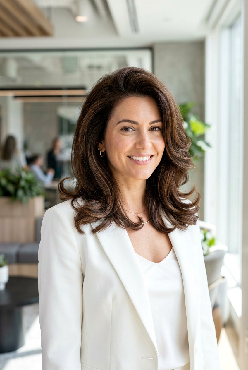 Voluminous Blowout - 20 simple hairstyle for interview with medium hair - 20 simple hairstyle for interview with medium hair