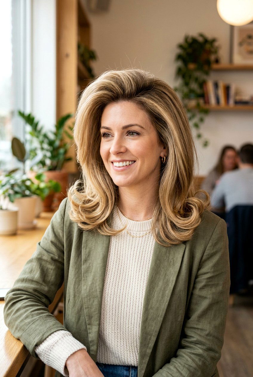 Voluminous Blowout on a Lob - 20 hairstyles to hide thinning hair - 20 hairstyles to hide thinning hair